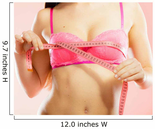 Woman Measuring Her Breasts Wall Decal