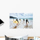 Unidentified Surfers with Surfing Wall Decal