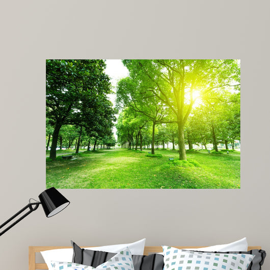 Footpath and Trees Park Wall Decal