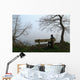 Depressed Man Sitting Bench Wall Decal