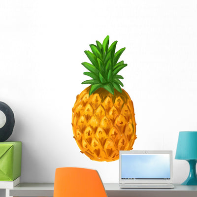 Picture Pineapple Wall Decal shown on a wall