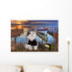 Cat Fishes Pond Sunset Wall Decal