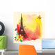 Eiffel Tower Watercolor Stain Wall Decal