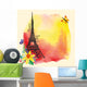 Eiffel Tower Watercolor Stain Wall Decal