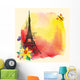 Eiffel Tower Watercolor Stain Wall Decal