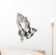 Praying Hands with Rosary Wall Decal Design 1