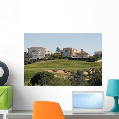 Golf Field Algarve Portugal Wall Decal shown on a wall