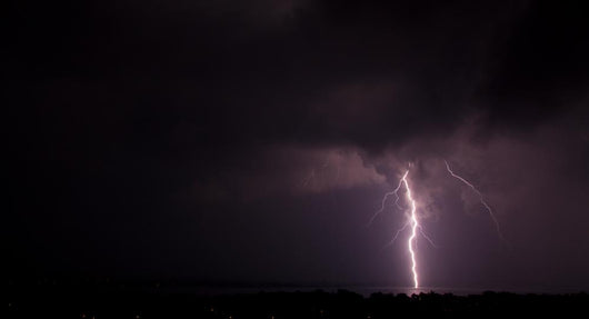 Lightning over City Night Wall Decal