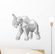 Elephant Low Polygon Linear Wall Decal