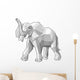 Elephant Low Polygon Linear Wall Decal