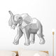 Elephant Low Polygon Linear Wall Decal