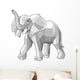 Elephant Low Polygon Linear Wall Decal