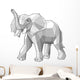 Elephant Low Polygon Linear Wall Decal
