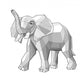 Elephant Low Polygon Linear Wall Decal