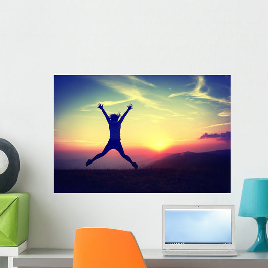 Young Woman Sunset Wall Decal Design 2