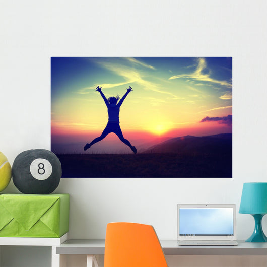 Young Woman Sunset Wall Decal Design 2