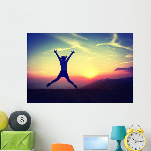 Young Woman Sunset Wall Decal Design 2