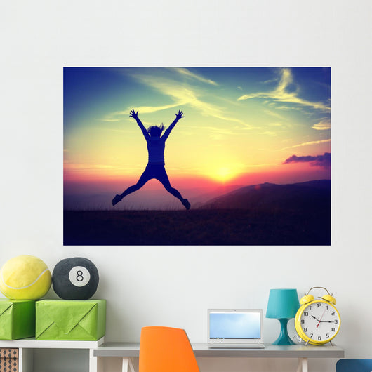 Young Woman Sunset Wall Decal Design 2