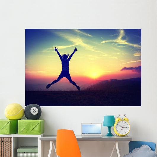 Young Woman Sunset Wall Decal Design 2