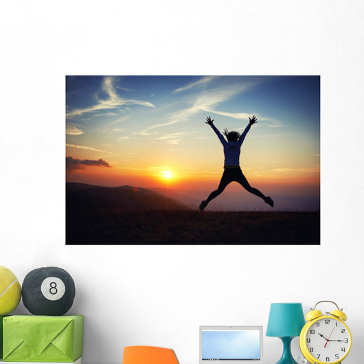 Young Woman Sunset Wall Decal Design 1