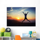 Young Woman Sunset Wall Decal Design 1
