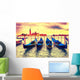 Gondolas at sunset Wall Mural