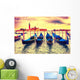Gondolas at sunset Wall Mural