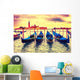 Gondolas at sunset Wall Mural