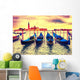 Gondolas at sunset Wall Mural