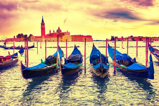Gondolas at sunset Wall Mural