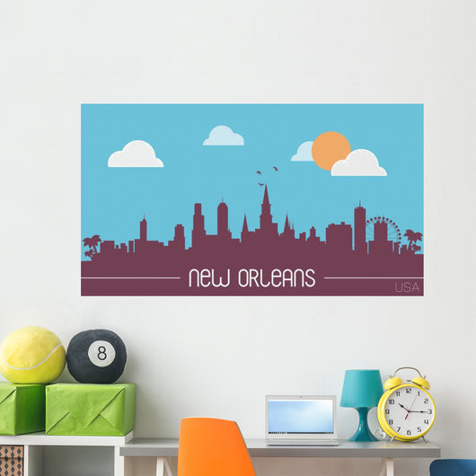 New Orleans USA Skyline Wall Decal