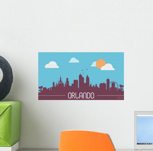 Orlando USA Skyline Silhouette Wall Decal