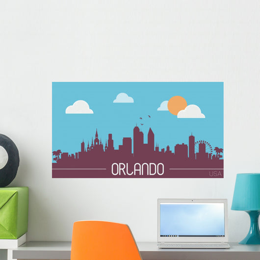 Orlando USA Skyline Silhouette Wall Decal