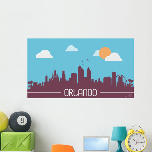 Orlando USA Skyline Silhouette Wall Decal