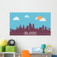Orlando USA Skyline Silhouette Wall Decal