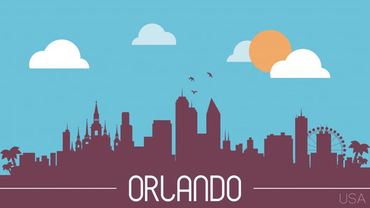 Orlando USA Skyline Silhouette Wall Decal
