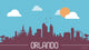 Orlando USA Skyline Silhouette Wall Decal