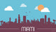 Miami USA Skyline Silhouette Wall Decal