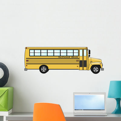 School Bus Wall Decal shown on a wall