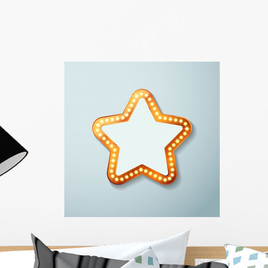Retro Cinema Bulb Sign Wall Decal