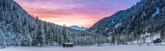 Winter Alpine Mountain Wall Decal Panoramic Wall Decal