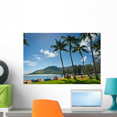 Beautiful Nawiliwili Kauai Island Wall Mural shown on a wall