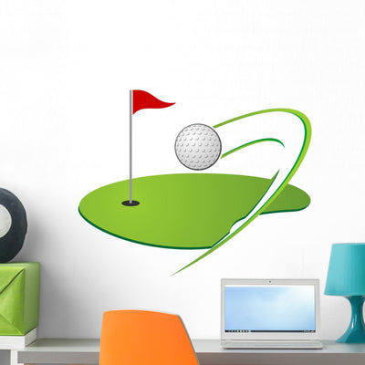 Golf Swing Wall Decal shown on a wall