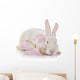 White Rabbit and White-pink Wall Decal