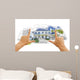 Hands Framing House Drawing Wall Decal