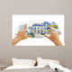 Hands Framing House Drawing Wall Decal