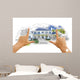 Hands Framing House Drawing Wall Decal