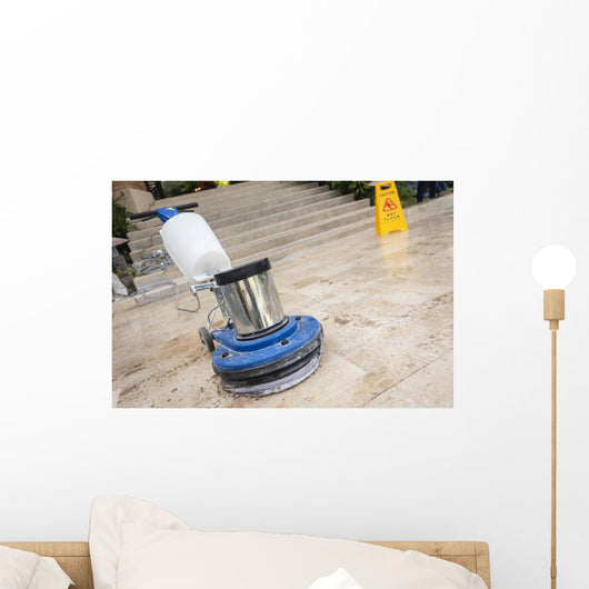 Up Blue Polishing Machine Wall Decal