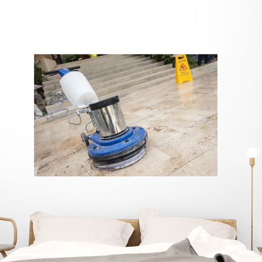 Up Blue Polishing Machine Wall Decal