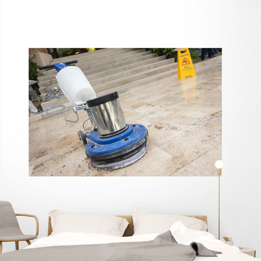 Up Blue Polishing Machine Wall Decal